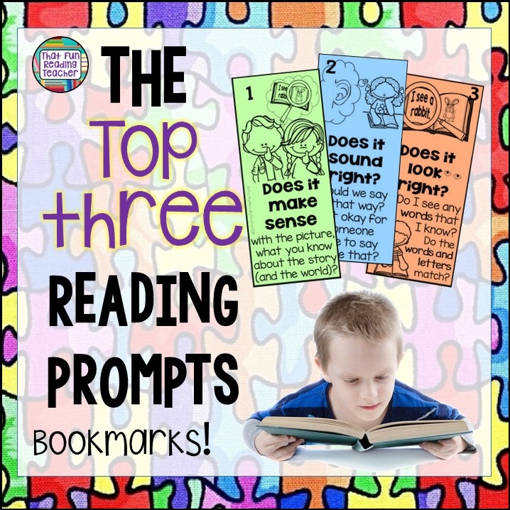 Teaching beginning readers - top three reading prompts bookmarks free! | ThatFunReadingTeacher.com