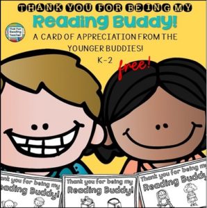 Thank you card for Reading Buddy - free!