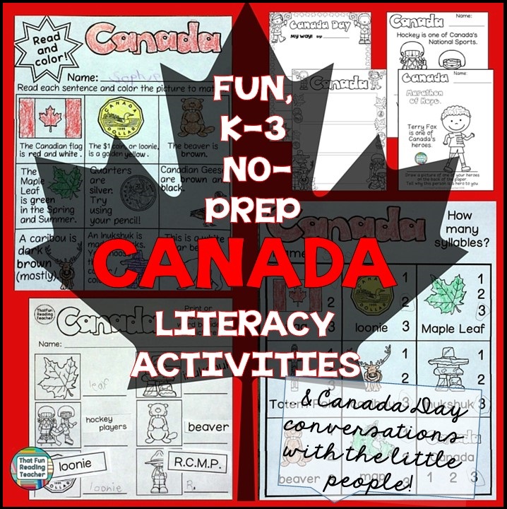 Blog Post - Fun, NoPrep Canada Literacy Activities and Canada Day conversations with the little people!
