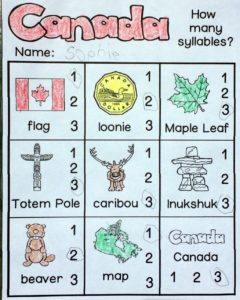 Canada Read and Write and More - syllables