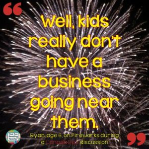 That Fun Reading Teacher's student - funny quote on Fireworks #kids say the #darndest things!