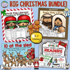This Christmas / Nativity bundle is filled with fun literacy activities and readers, ready to print for a variety of skill levels K-2! An added bonus? Sing along and count reindeer by twos with Santa himself! $ #christmas #literacy #nativity #readers #alphabet #sightwords #readingstrategies #writing #readingfluency #nativity #kindergarten #primary #education #teaching #fun #printable 