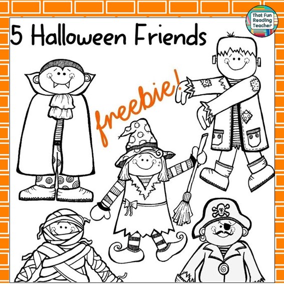 5 Halloween Friends Free Cutouts