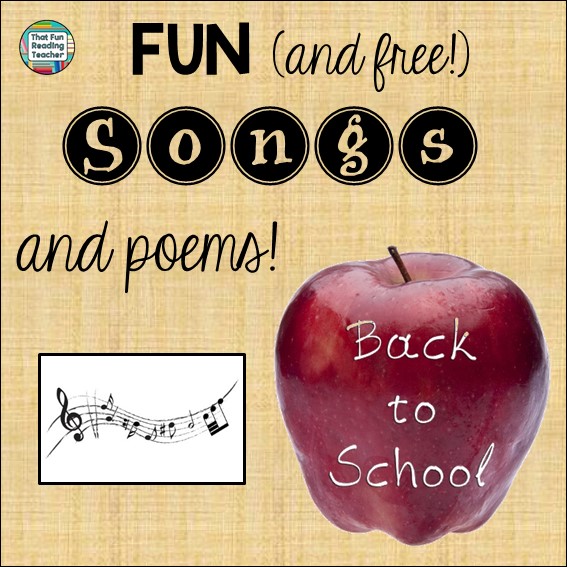 Back to School songs and poems playlist free on ThatFunReadingTeacher.com