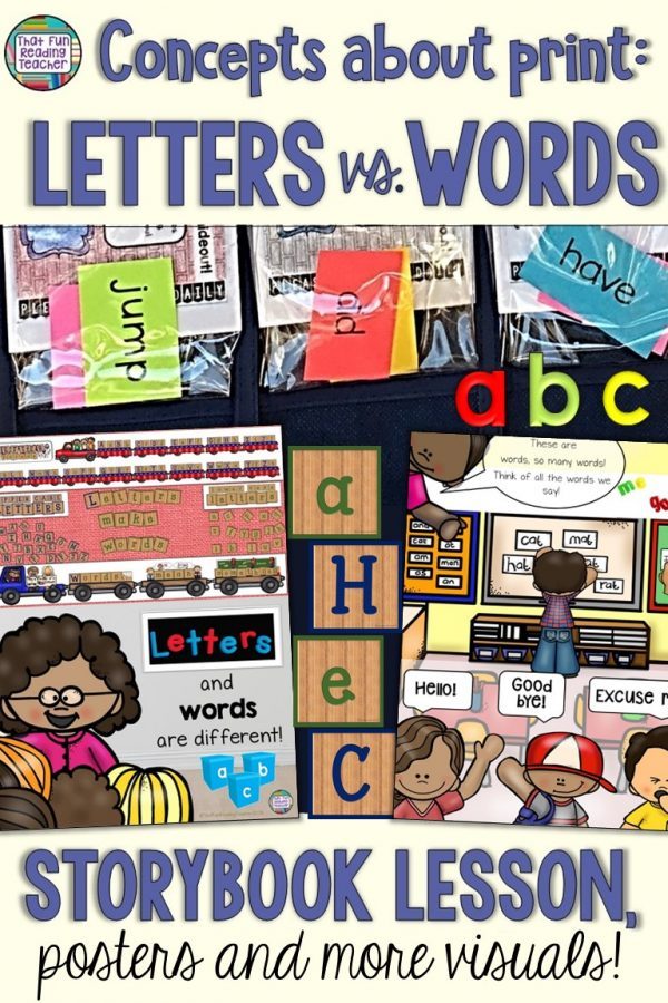 Teach kindergarten or first grade? Ensure your students know the difference between letters and words with this fun storybook lesson and visuals! $ #earlylearning #teaching #reading #teachwithbooks #tpt #teacherspayteachers