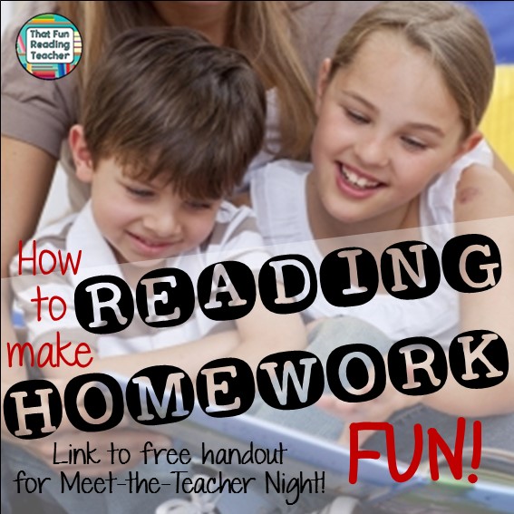 How to make reading homework fun by That Fun Reading Teacher