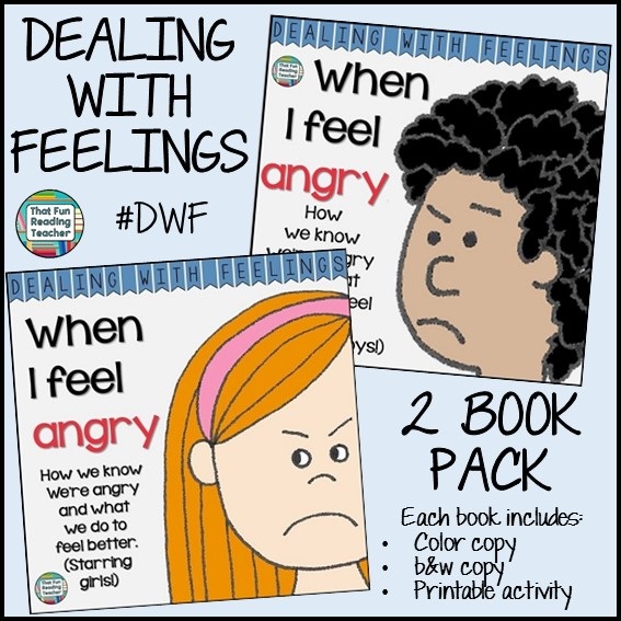 When I Feel Angry - recognizing, expressing & managing anger. Printable activity, color and b&w versions of stories incl. $ #DWF