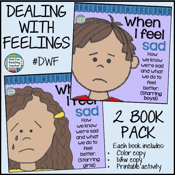 When I Feel Sad - recognizing, expressing & managing sadness. Printable activity, color and b&w versions of stories incl. $ #DWF