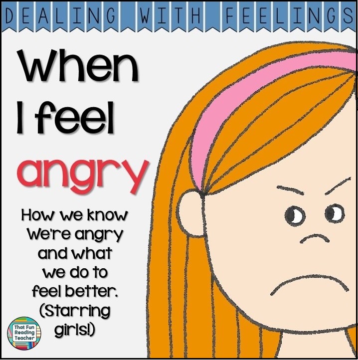 When I feel angry - Dealing With Feelings color and b&w printable story K-3 #DWF $