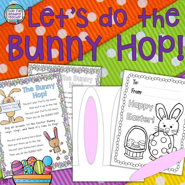 This fun Easter Song and Movement Craftivity is displayed on a colorful, decorative poster, and based on the tune of the Hokey-Pokey.
