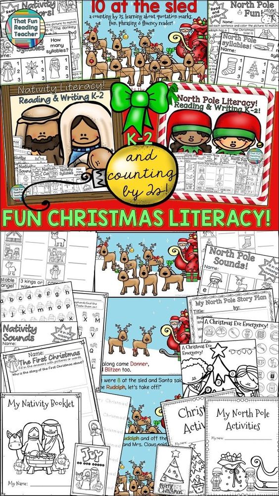 Fun Christmas Literacy activities for K-2! $
