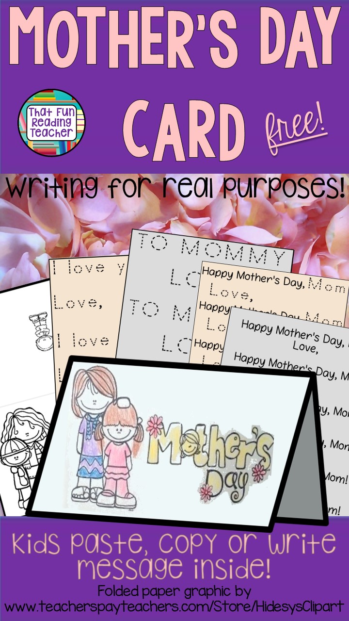 Fun and easy Mother's Day card for kindergarten, 1st grade students to make for mom! | That Fun Reading Teacher