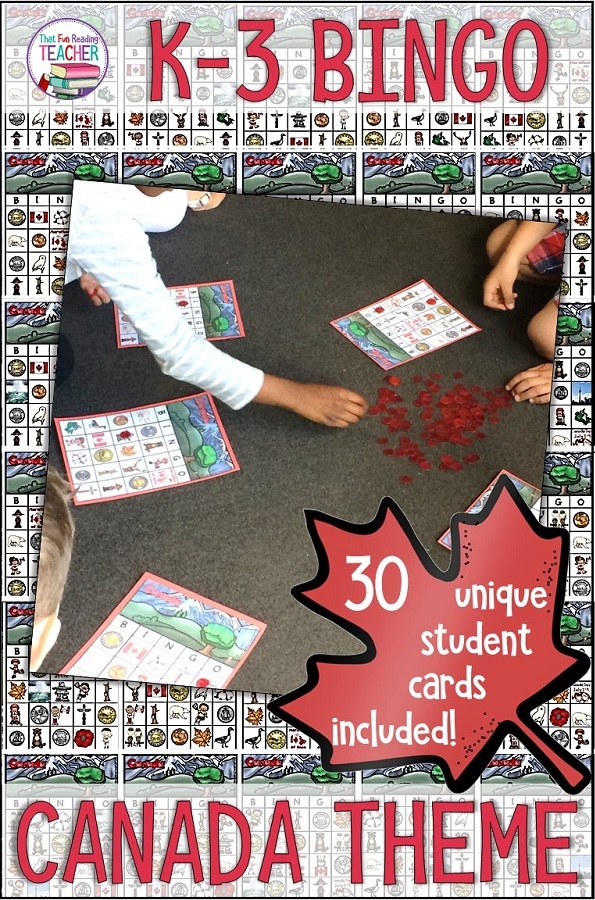 My kindergarten and primary students love playing BINGO, and it is a great way for them to learn more about Canada! 30 unique student cards featuring Canadian symbols, coins, animals, sports and landmarks!