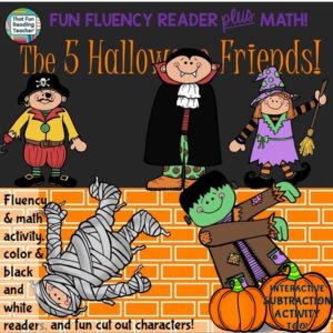 Halloween Phrasing and Fluency Reader with Subtraction activity