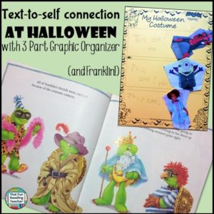 Text to self connection with 3 part graphic organizer #Halloween