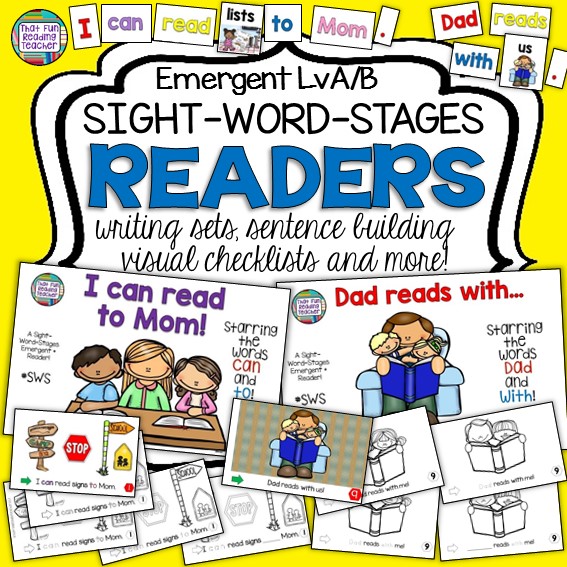 Kindergarten and first grade guided reading groups will enjoy these two Level A/ B sight word readers, with fun sentence scramble and writing activities suitable for any time of year. Ideal for Mother's Day and Father's Day! $