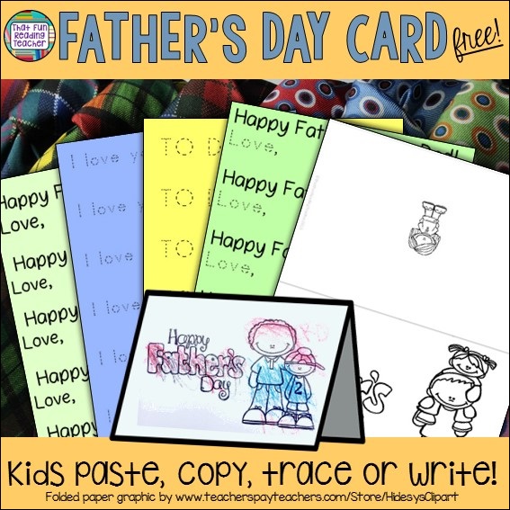 Fun and free printable Father's Day card for kindergarten and first grade students! #fathersdaycard #kindergarten #fathersday #teacherspayteachers #tpt #free