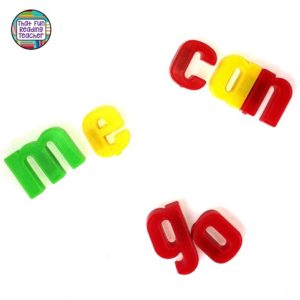 Using magnetic letters are one of many hands-on, fun, memorable activities to practice sight words!