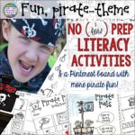 Fun, pirate-themed no (and low) prep literacy printables - and a Pinterest board filled with even more great pirate activities!