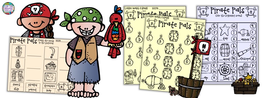 Pirate themed letter and word activities by That Fun Reading Teacher $