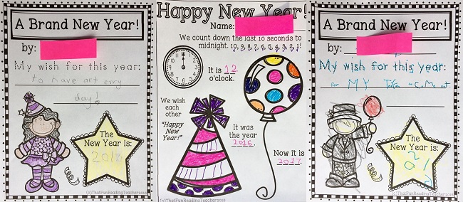 Fun New Year Activities for K-2 students in Read and Write and More for Winter! $ #RWM #education #earlyliteracy #newyear #iteach #iteachprimary