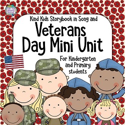 Veterans Day Resource for primary, kindergarten students - Color and line art song book, printables $ #VeteransDay #primary #kindergarten #tpt #teacherspayteacher