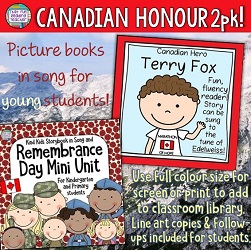 It's time to honour Canada's heroes. Singing storybook lessons about perseverance and character can inspire young kids towards gratitude, kindness and community. These ones are simple, printable, and memorable. Click to learn more. $ #canadianheroes #terryfox #remembranceday #primary #kindergarten 