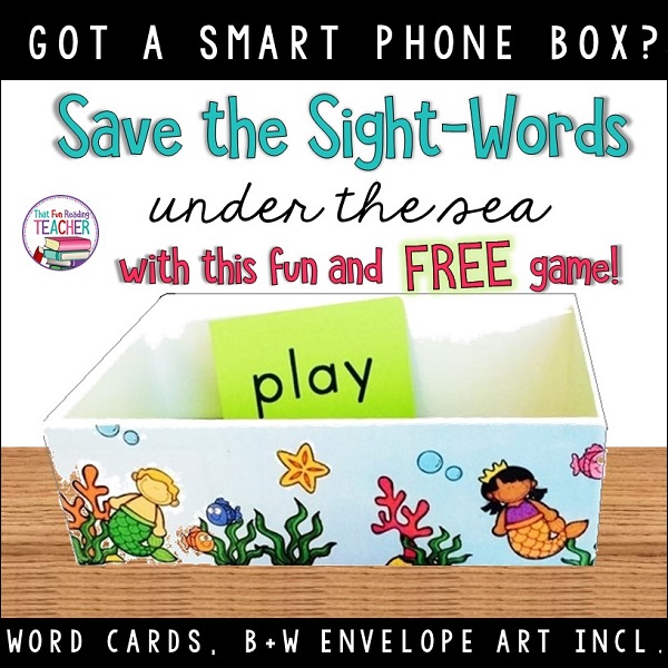Fun, free sight word game made from iPhone box! #sightwords #teaching #earlyeducation #learningthroughplay #ThatFunReadingTeacher