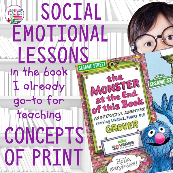 Social emotional lessons in the book I already go to for teaching Concepts of Print #sesamestreet #earlylearning #earlyliteracy #socialemotional #teaching #kindergarten #conceptsofprint
