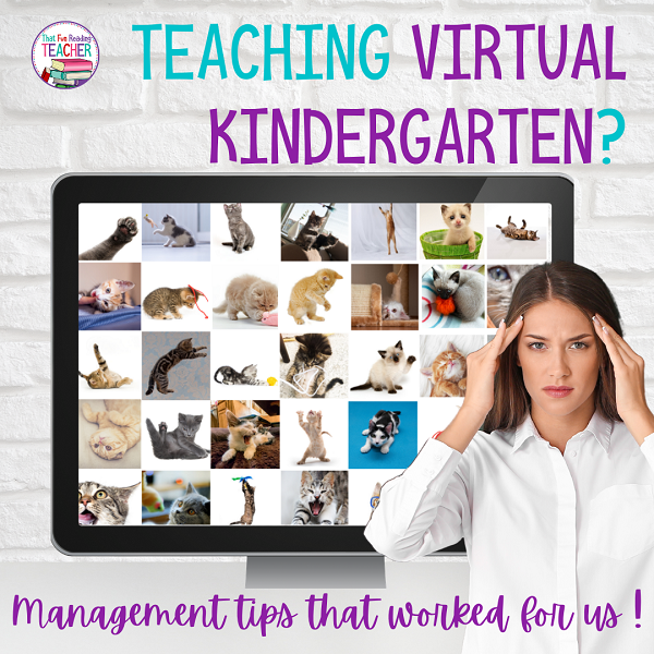 Teaching a virtual kindergarten class? Management tips that worked for us, and a Google Meet freebie! #kindergarten #distancelearning #earlylearning #earlychildhoodeducation #GoogleMeet #kindergartenteacher