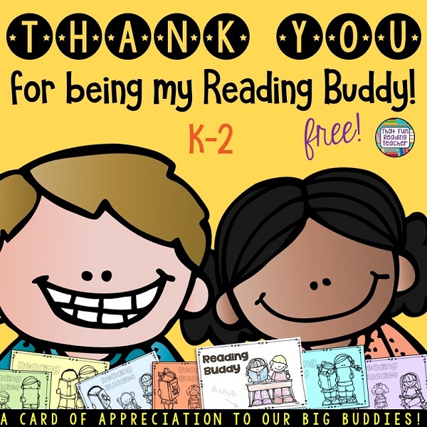 Thank you for being my Reading Buddy - free | That Fun Reading Teacher