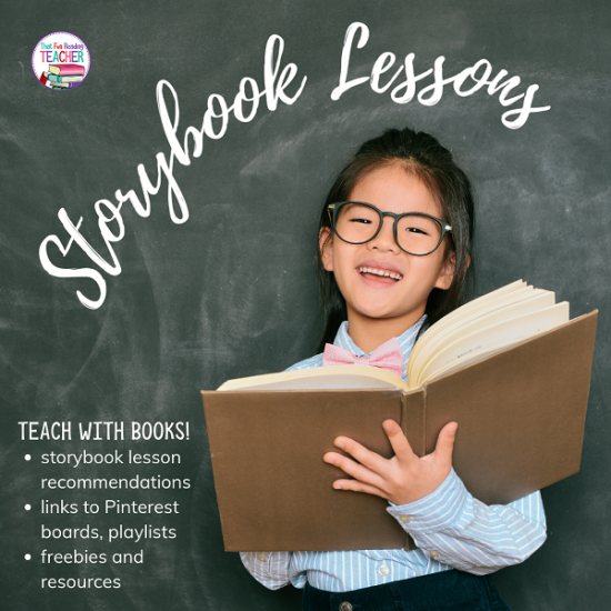 Teach with stories! Storybook lesson recommendations, links to Pinterest boards, playlists, freebies and resources! #teaching #readtokids #teacherresources #parenting #ThatFunReadingTeacher