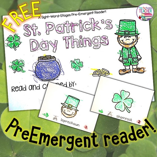 Kindergarten teachers, here is a FREE, fun, printable, PreEmergent reader for March! St. Patrick's Day Things has just two words per page, using holiday vocabulary and providing an opportunity to trace the word 'A' with a dotted arrow font. Just - right reading for students becoming aware of words! Download the PDF here: