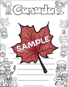 Canada Read and Write and More Writing Paper sample